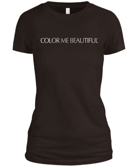 Color Me Beautiful Name Logo Brown Shirt Silver Foil