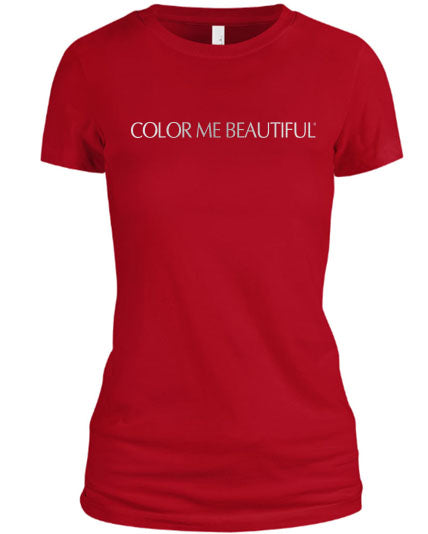 Color Me Beautiful Name Logo Red Shirt Silver Foil