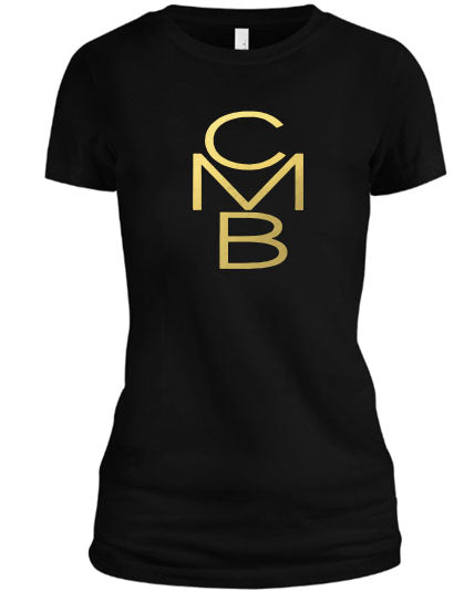 Color Me Beautiful CMB Logo Black Shirt Gold Foil