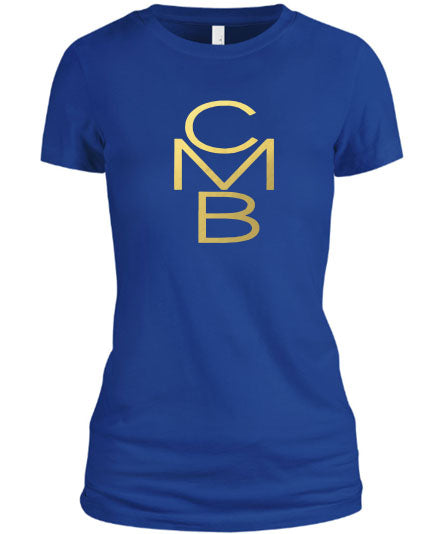 Color Me Beautiful CMB Logo Royal Blue Shirt Gold Foil