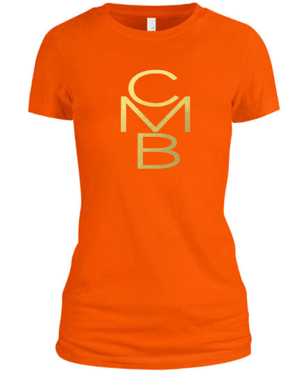 Color Me Beautiful CMB Logo Orange Shirt Gold Foil