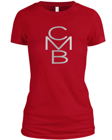 Color Me Beautiful CMB Logo Red Shirt Silver Foil