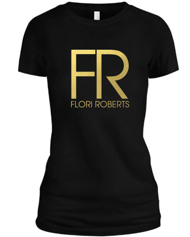 Flori Roberts FR Logo Black Shirt Gold Foil