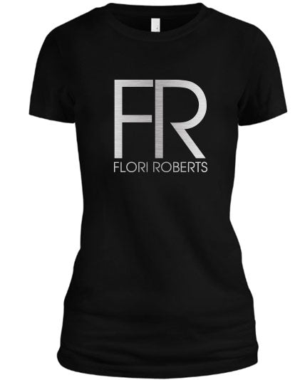 Flori Roberts FR Logo Black Shirt Silver Foil