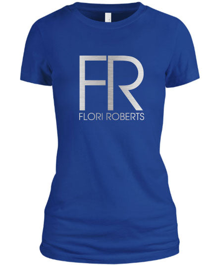 Flori Roberts FR Logo Royal Blue Shirt Silver Foil