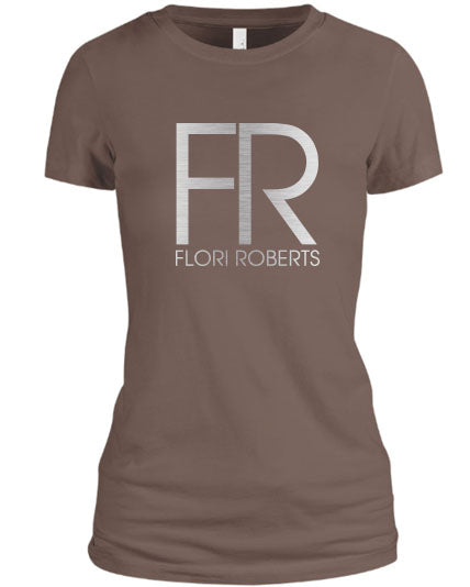 Flori Roberts FR Logo Brown Shirt Silver Foil