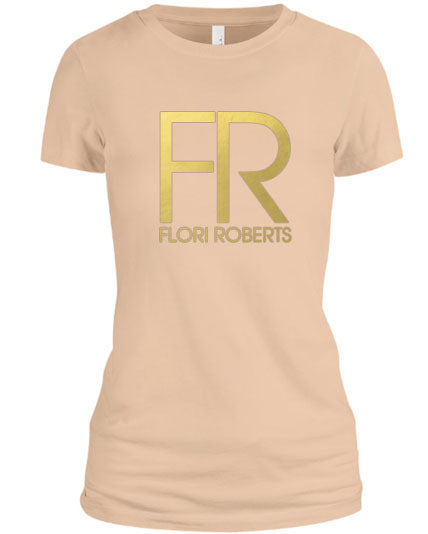 Flori Roberts FR Logo Cream Shirt Gold Foil