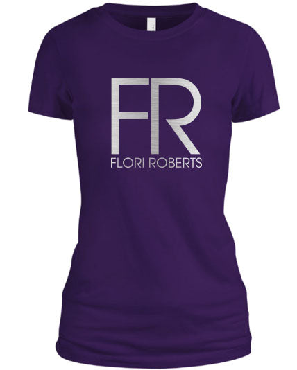 Flori Roberts FR Logo Purple Shirt Silver Foil
