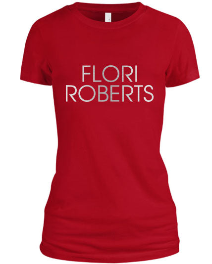 Flori Roberts Name Logo Red Shirt Silver Foil