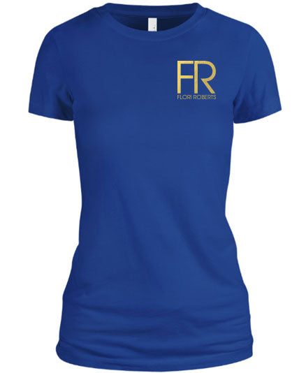 Flori Roberts FR Royal Blue Shirt Gold Foil Chest Logo